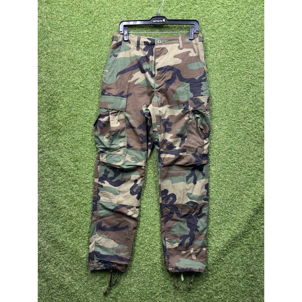 Woodland Camo Military Pants Mens Small Regular Trousers Ripstop Hot Weather BDU